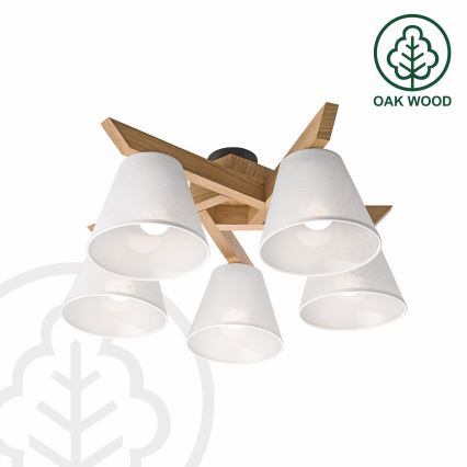 Brilagi - LED  Nadgradni luster ANTHONY 5xE14/40W/230V hrast/bela