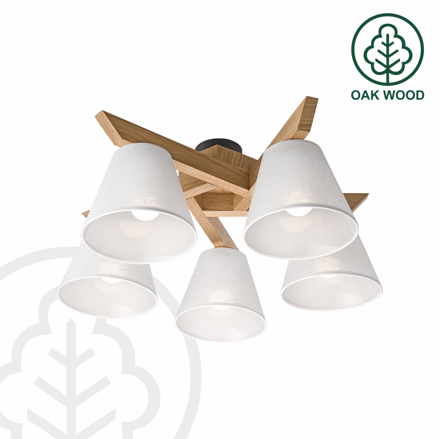 Brilagi - LED  Nadgradni luster ANTHONY 5xE14/40W/230V hrast/bela