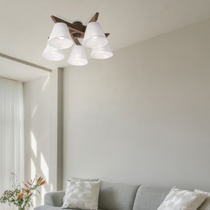 Brilagi - LED  Nadgradni luster ANTHONY 5xE14/40W/230V hrast/bela