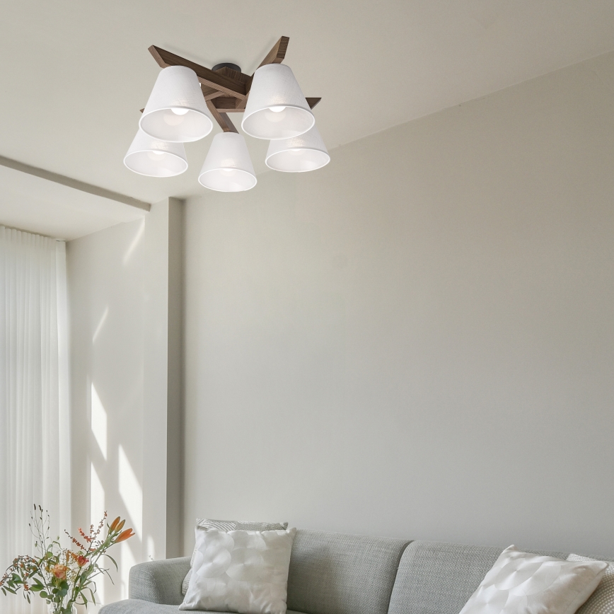 Brilagi - LED  Nadgradni luster ANTHONY 5xE14/40W/230V hrast/bela