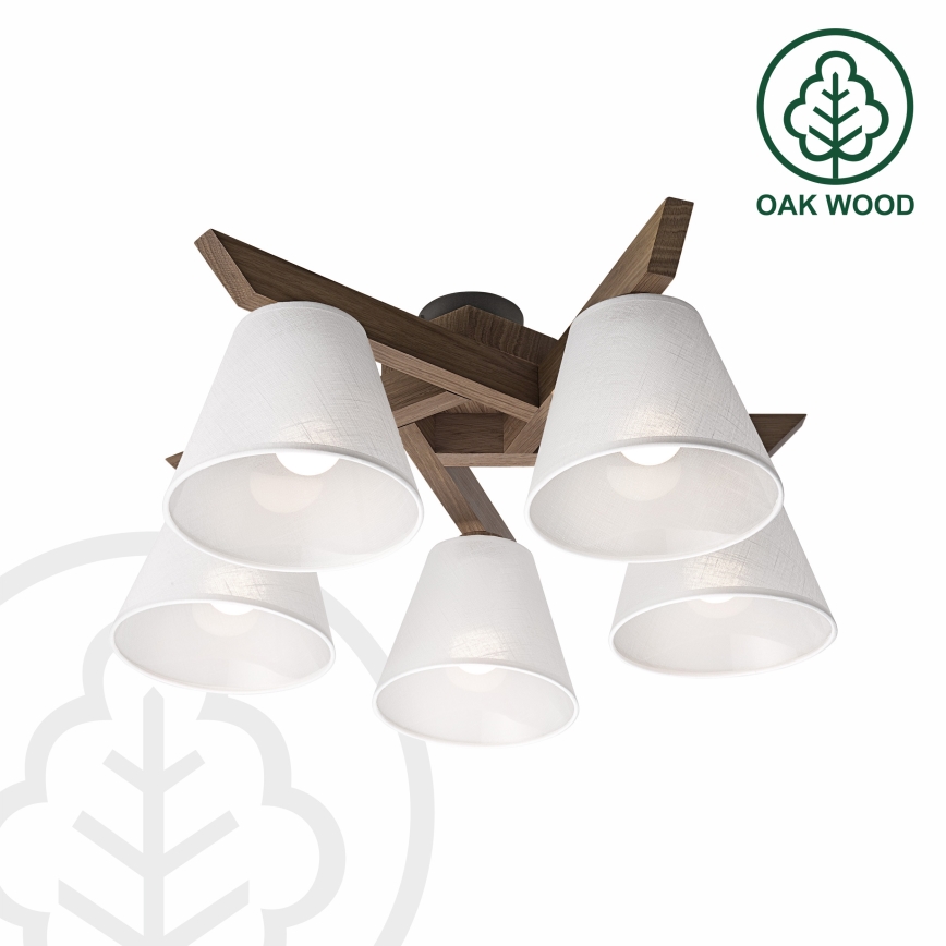 Brilagi - LED  Nadgradni luster ANTHONY 5xE14/40W/230V hrast/bela