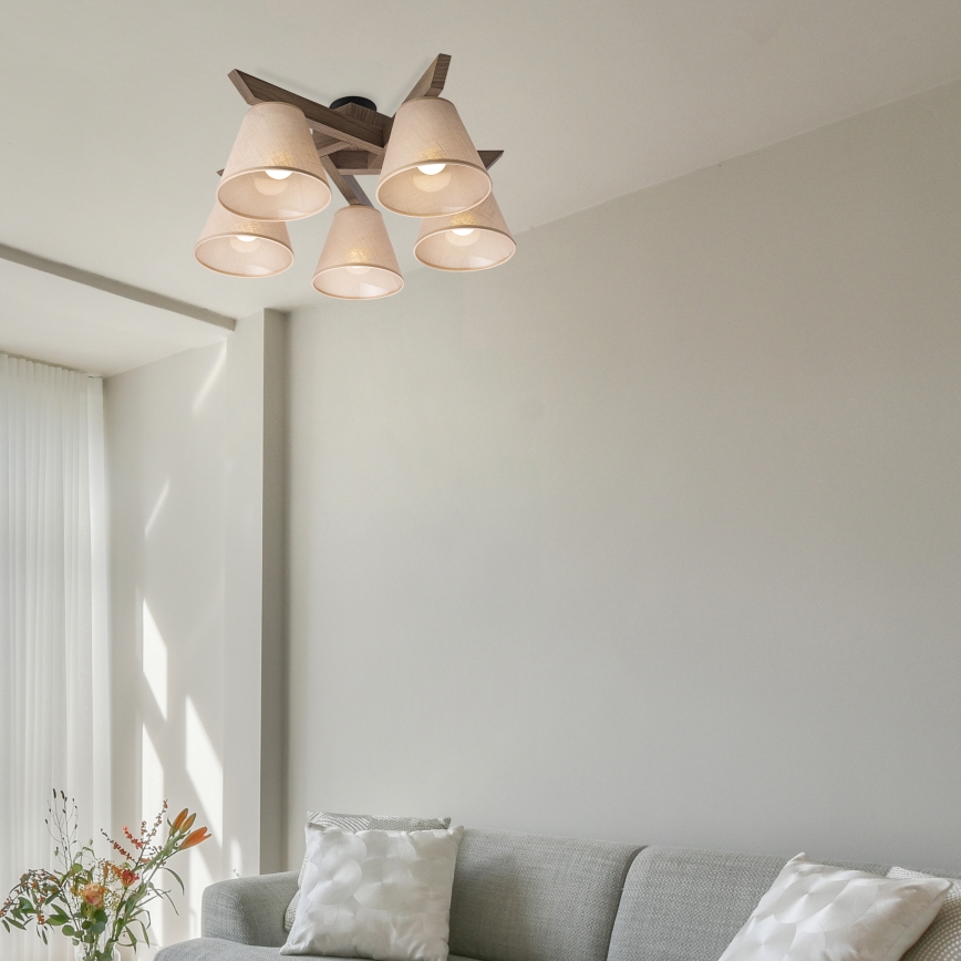 Brilagi - LED  Nadgradni luster ANTHONY 5xE14/40W/230V hrast/bež