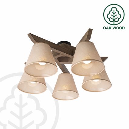 Brilagi - LED  Nadgradni luster ANTHONY 5xE14/40W/230V hrast/bež