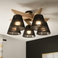 Brilagi - LED  Nadgradni luster ANTHONY 5xE14/40W/230V hrast/crno