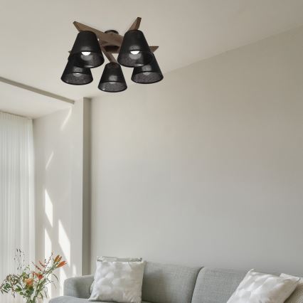 Brilagi - LED  Nadgradni luster ANTHONY 5xE14/40W/230V hrast/crno