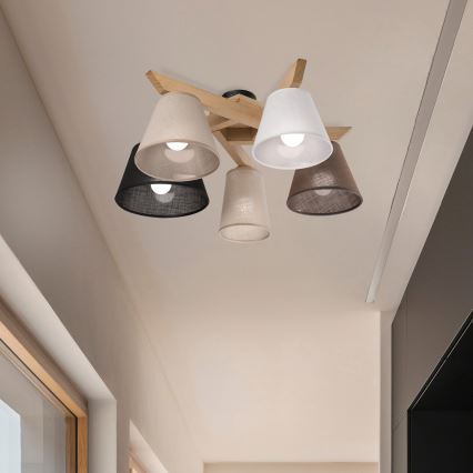 Brilagi - LED  Nadgradni luster ANTHONY 5xE14/40W/230V hrast