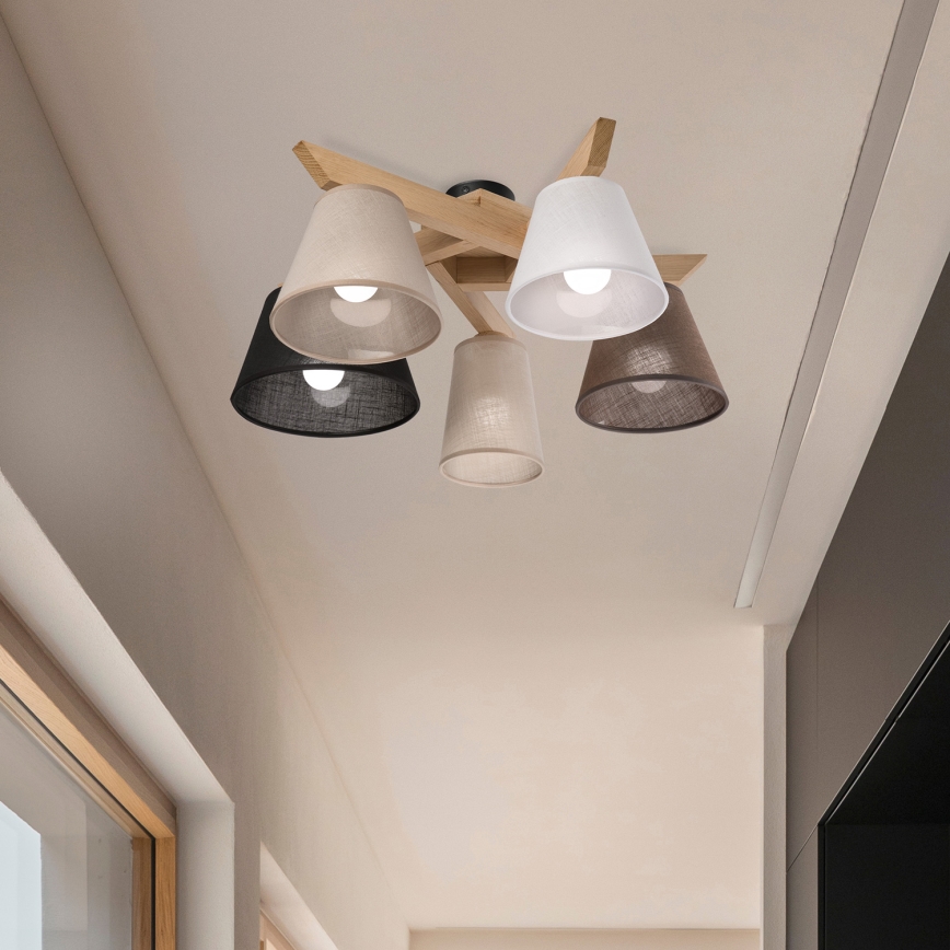 Brilagi - LED  Nadgradni luster ANTHONY 5xE14/40W/230V hrast