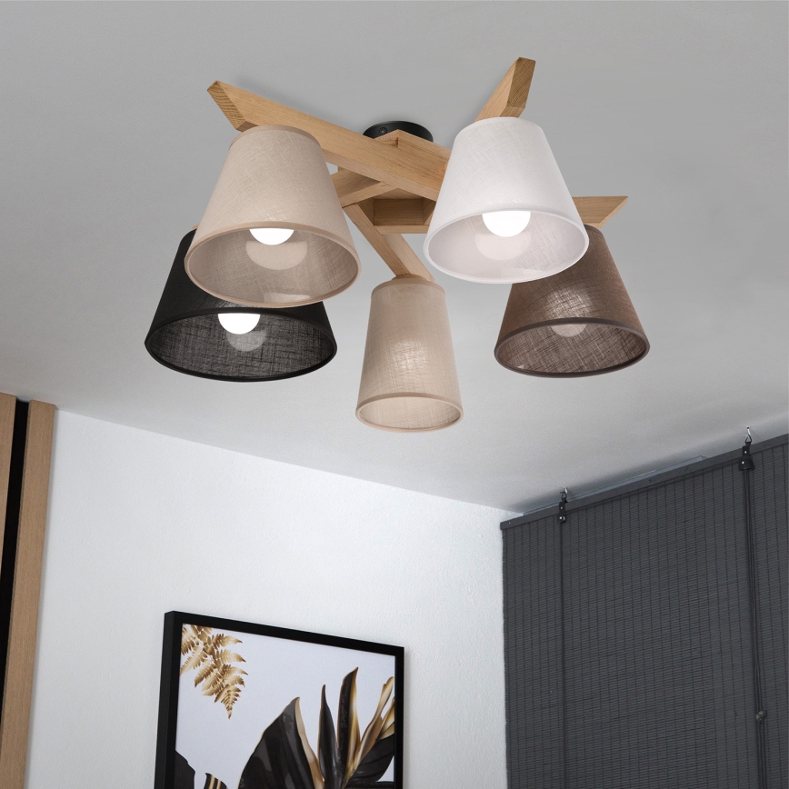 Brilagi - LED  Nadgradni luster ANTHONY 5xE14/40W/230V hrast