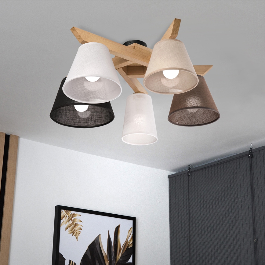 Brilagi - LED  Nadgradni luster ANTHONY 5xE14/40W/230V hrast