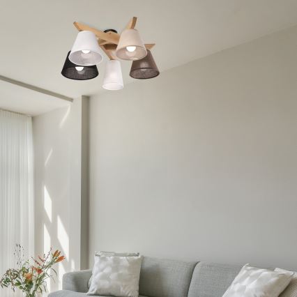 Brilagi - LED  Nadgradni luster ANTHONY 5xE14/40W/230V hrast