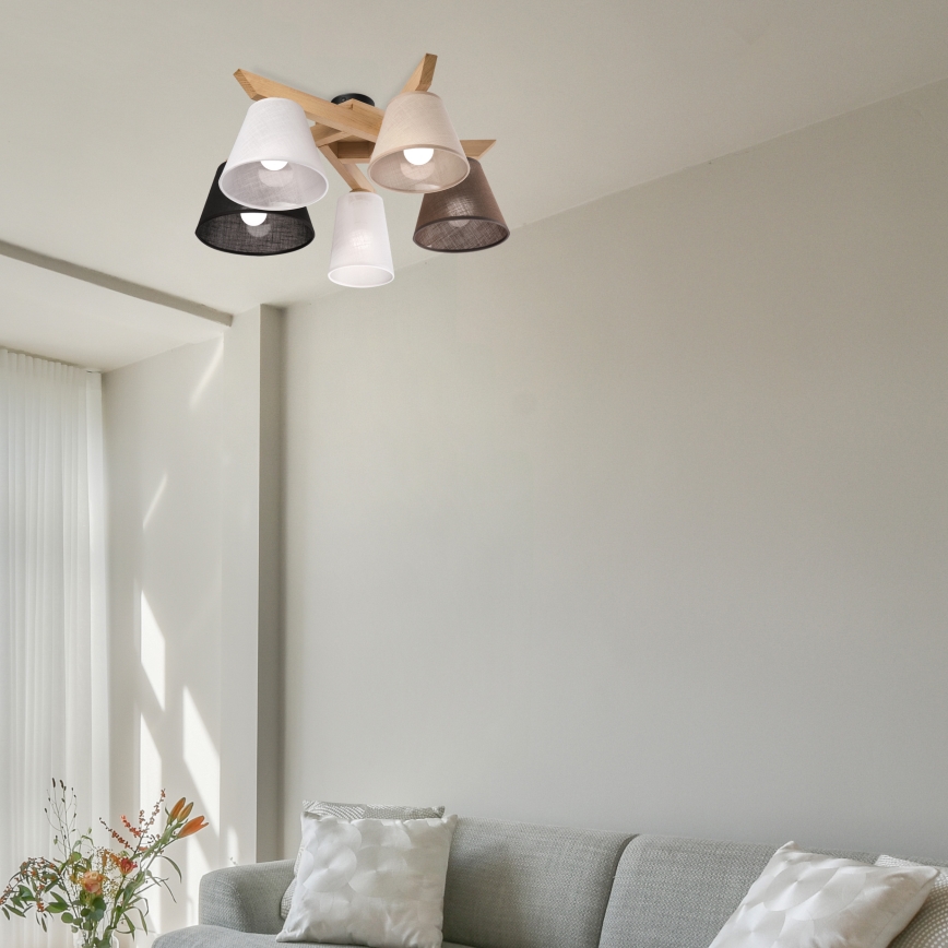 Brilagi - LED  Nadgradni luster ANTHONY 5xE14/40W/230V hrast