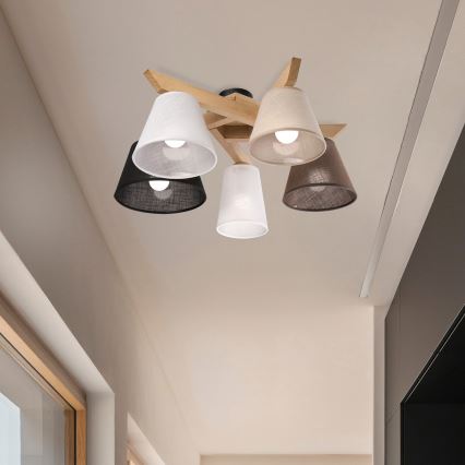 Brilagi - LED  Nadgradni luster ANTHONY 5xE14/40W/230V hrast