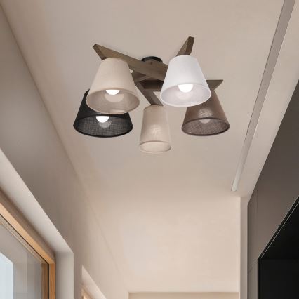 Brilagi - LED  Nadgradni luster ANTHONY 5xE14/40W/230V hrast