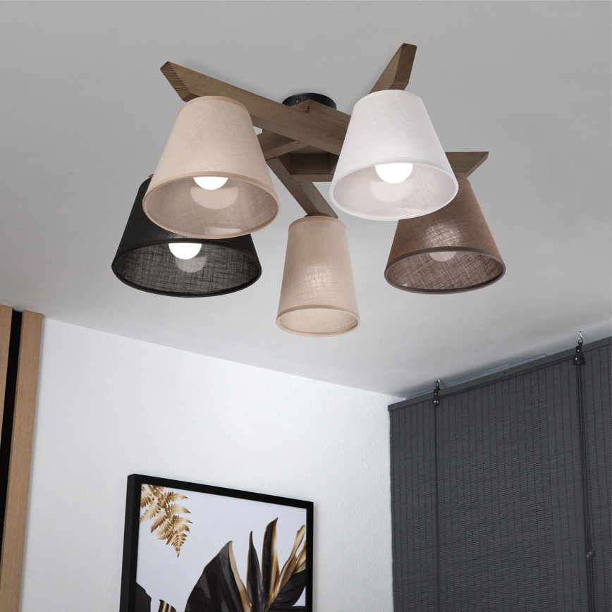 Brilagi - LED  Nadgradni luster ANTHONY 5xE14/40W/230V hrast
