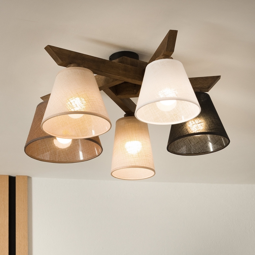 Brilagi - LED  Nadgradni luster ANTHONY 5xE14/40W/230V hrast