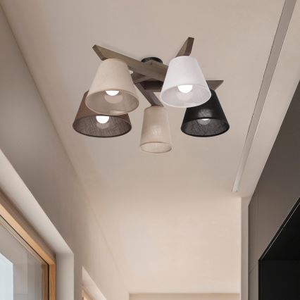 Brilagi - LED  Nadgradni luster ANTHONY 5xE14/40W/230V hrast