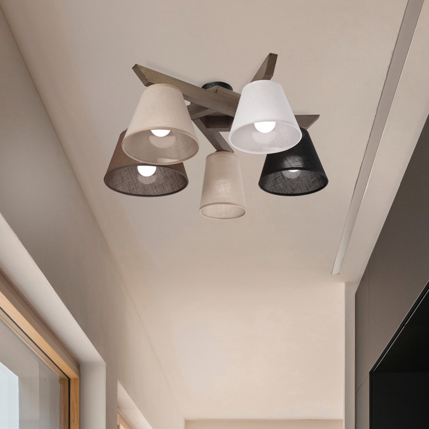 Brilagi - LED  Nadgradni luster ANTHONY 5xE14/40W/230V hrast