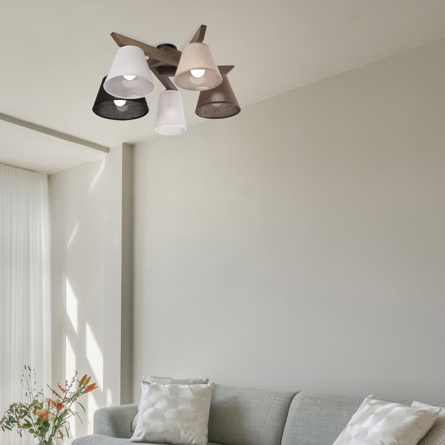 Brilagi - LED  Nadgradni luster ANTHONY 5xE14/40W/230V hrast