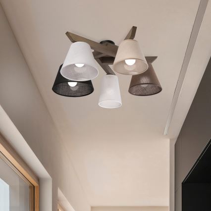 Brilagi - LED  Nadgradni luster ANTHONY 5xE14/40W/230V hrast