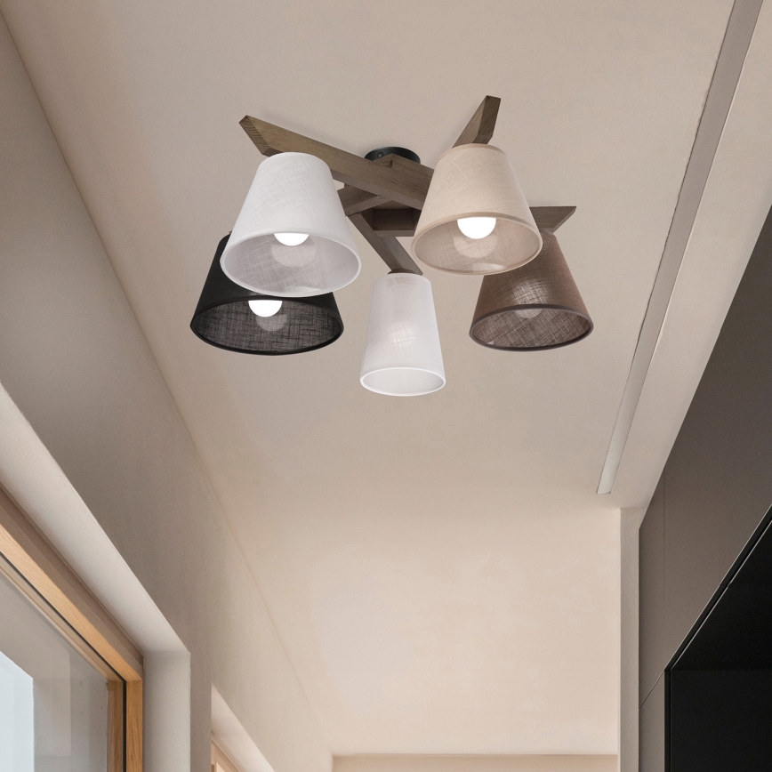 Brilagi - LED  Nadgradni luster ANTHONY 5xE14/40W/230V hrast