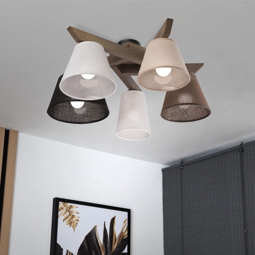 Brilagi - LED  Nadgradni luster ANTHONY 5xE14/40W/230V hrast