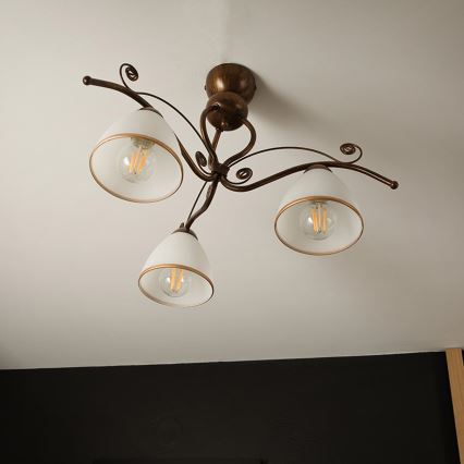 Brilagi - LED Nadgradni luster ANTICO 3xE27/60W/230V bronzana patina