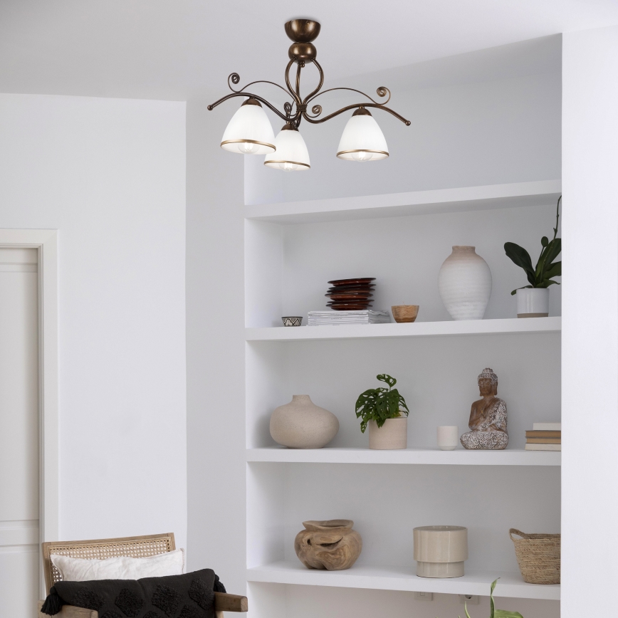 Brilagi - LED Nadgradni luster ANTICO 3xE27/60W/230V bronzana patina