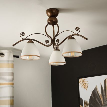 Brilagi - LED Nadgradni luster ANTICO 3xE27/60W/230V bronzana patina