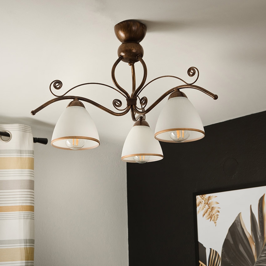 Brilagi - LED Nadgradni luster ANTICO 3xE27/60W/230V bronzana patina