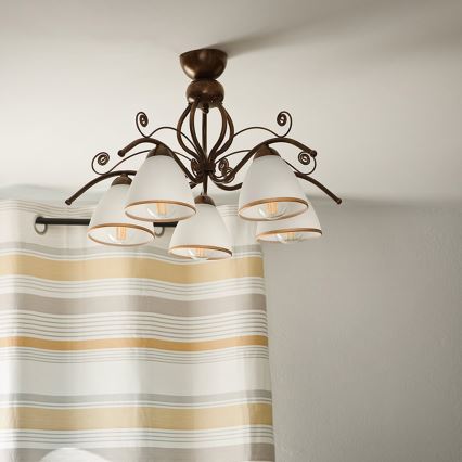 Brilagi - LED Nadgradni luster ANTICO 5xE27/60W/230V bronzana patina