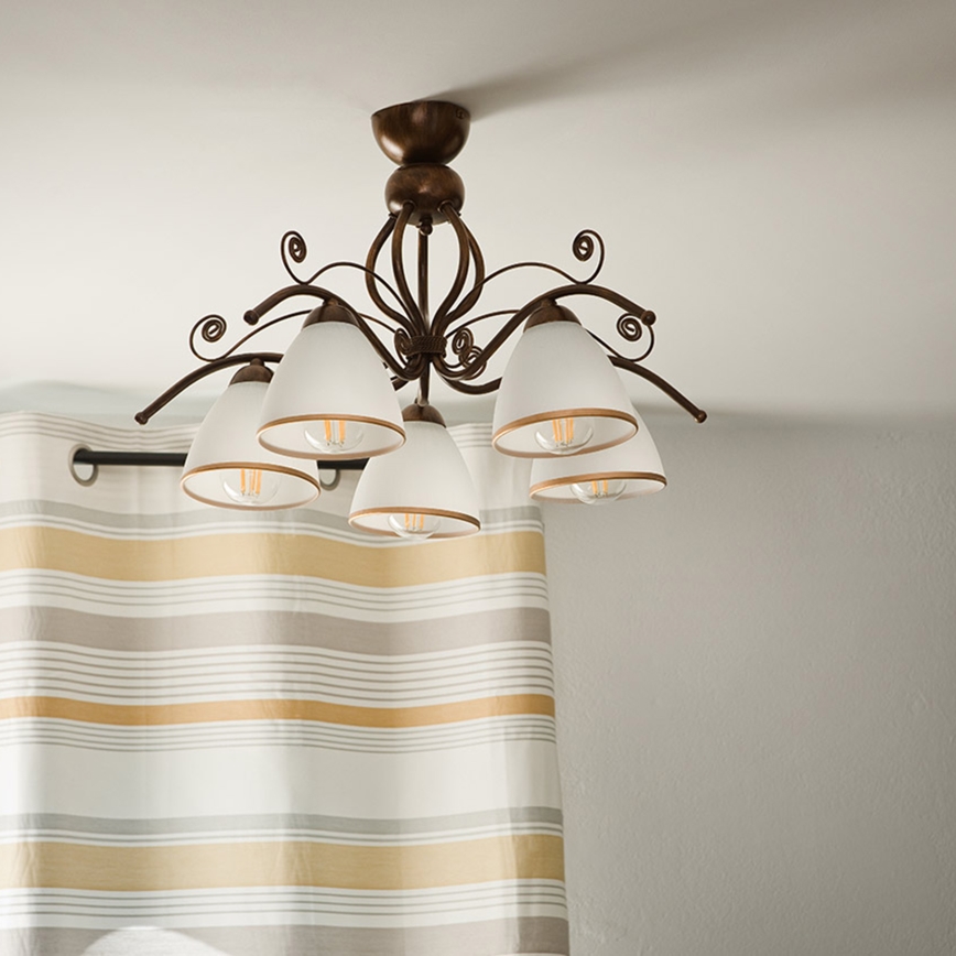 Brilagi - LED Nadgradni luster ANTICO 5xE27/60W/230V bronzana patina