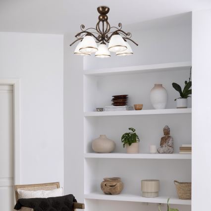 Brilagi - LED Nadgradni luster ANTICO 5xE27/60W/230V bronzana patina