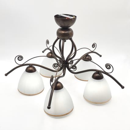 Brilagi - LED Nadgradni luster ANTICO 5xE27/60W/230V bronzana patina