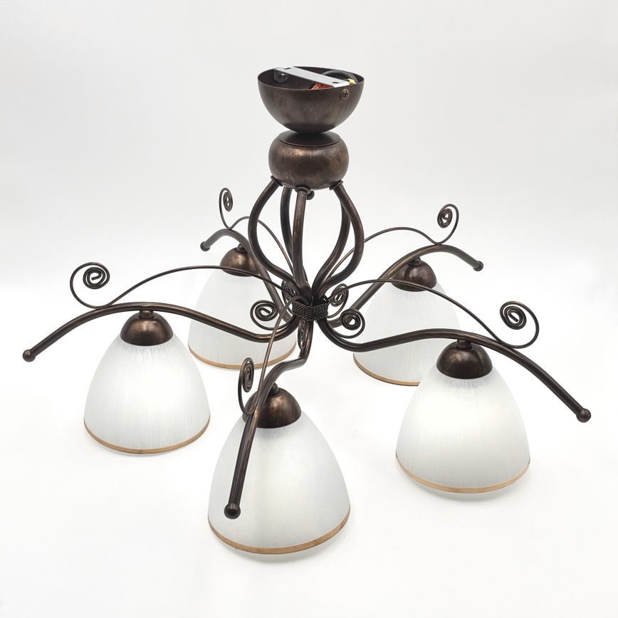 Brilagi - LED Nadgradni luster ANTICO 5xE27/60W/230V bronzana patina