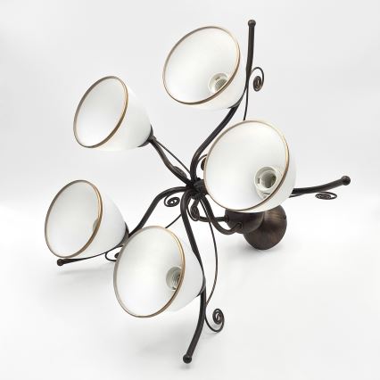 Brilagi - LED Nadgradni luster ANTICO 5xE27/60W/230V bronzana patina