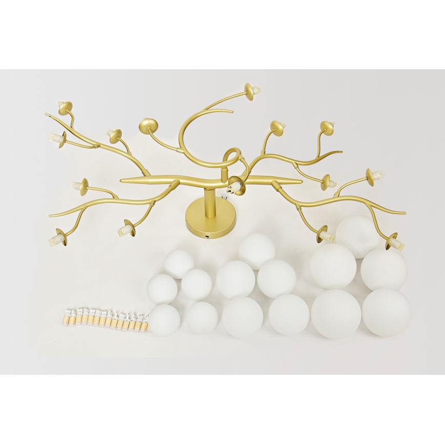 Brilagi - LED Nadgradni luster MISTEL 15xG9/3W/230V zlatna/bela