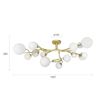 Brilagi - LED Nadgradni luster MISTEL 15xG9/3W/230V zlatna/bela