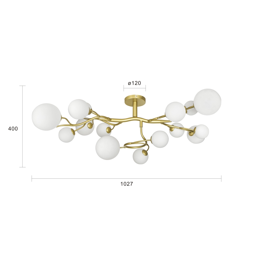 Brilagi - LED Nadgradni luster MISTEL 15xG9/3W/230V zlatna/bela