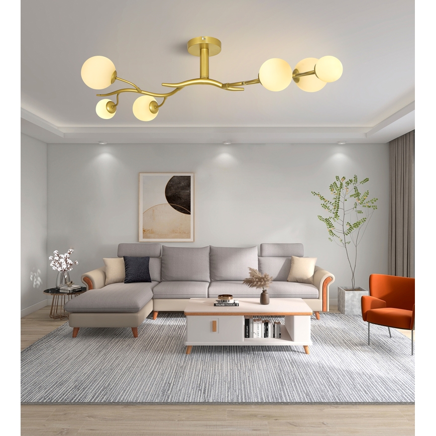 Brilagi - LED Nadgradni luster MISTEL 6xG9/3W/230V zlatna/bela