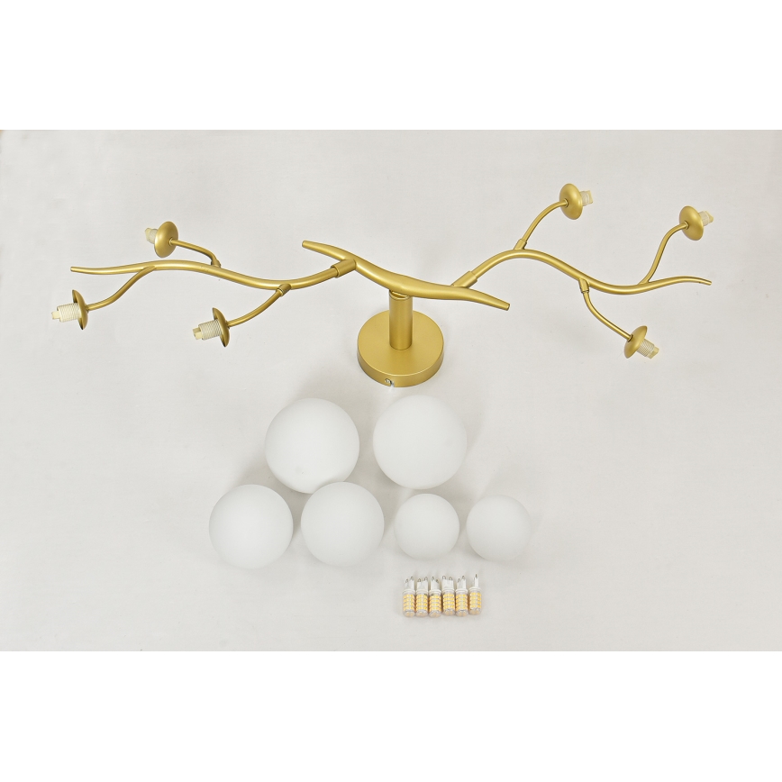 Brilagi - LED Nadgradni luster MISTEL 6xG9/3W/230V zlatna/bela
