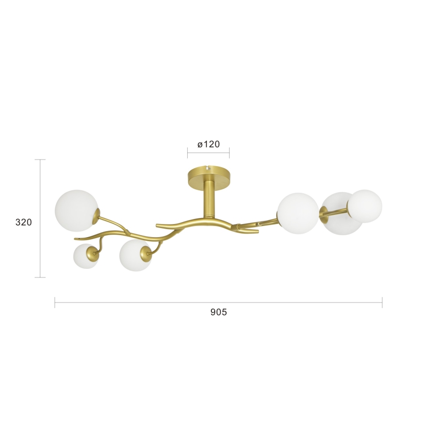 Brilagi - LED Nadgradni luster MISTEL 6xG9/3W/230V zlatna/bela