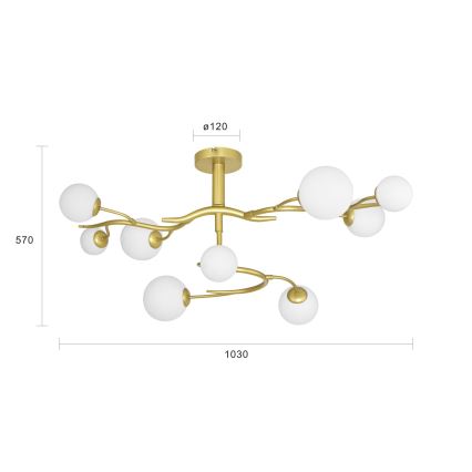 Brilagi - LED Nadgradni luster MISTEL 9xG9/3W/230V zlatna/bela