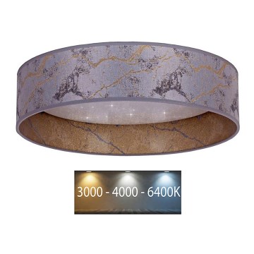Brilagi - LED plafon VELVET STAR LED/24W/230V, prečnik 40 cm, 3000K/4000K/6400K, siva/zlatna