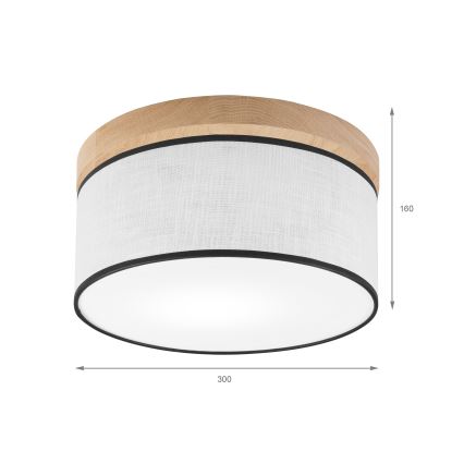 Brilagi - LED Plafonjera BELLADONNA 1xE27/15W/230V pr. 30 cm bela/hrast