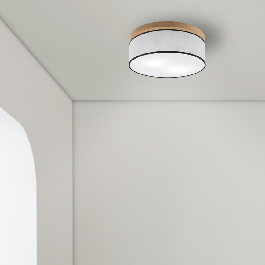 Brilagi - LED Plafonjera BELLADONNA 2xE27/15W/230V pr. 40 cm bela/hrast