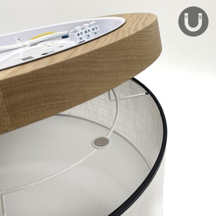Brilagi - LED Plafonjera BELLADONNA 2xE27/15W/230V pr. 40 cm bela/hrast