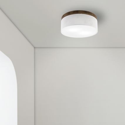 Brilagi - LED Plafonjera BELLADONNA 2xE27/15W/230V pr. 40 cm bela/hrast