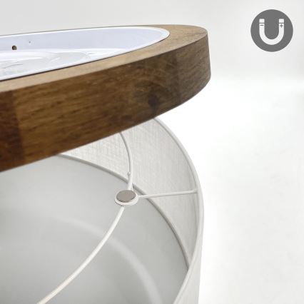 Brilagi - LED Plafonjera BELLADONNA 2xE27/15W/230V pr. 40 cm bela/hrast