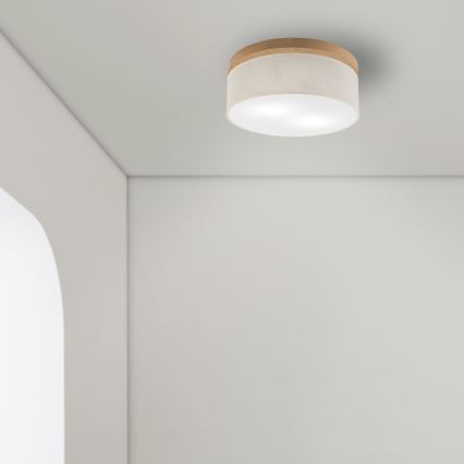 Brilagi - LED Plafonjera BELLADONNA 2xE27/15W/230V pr. 40 cm kremasta/hrast