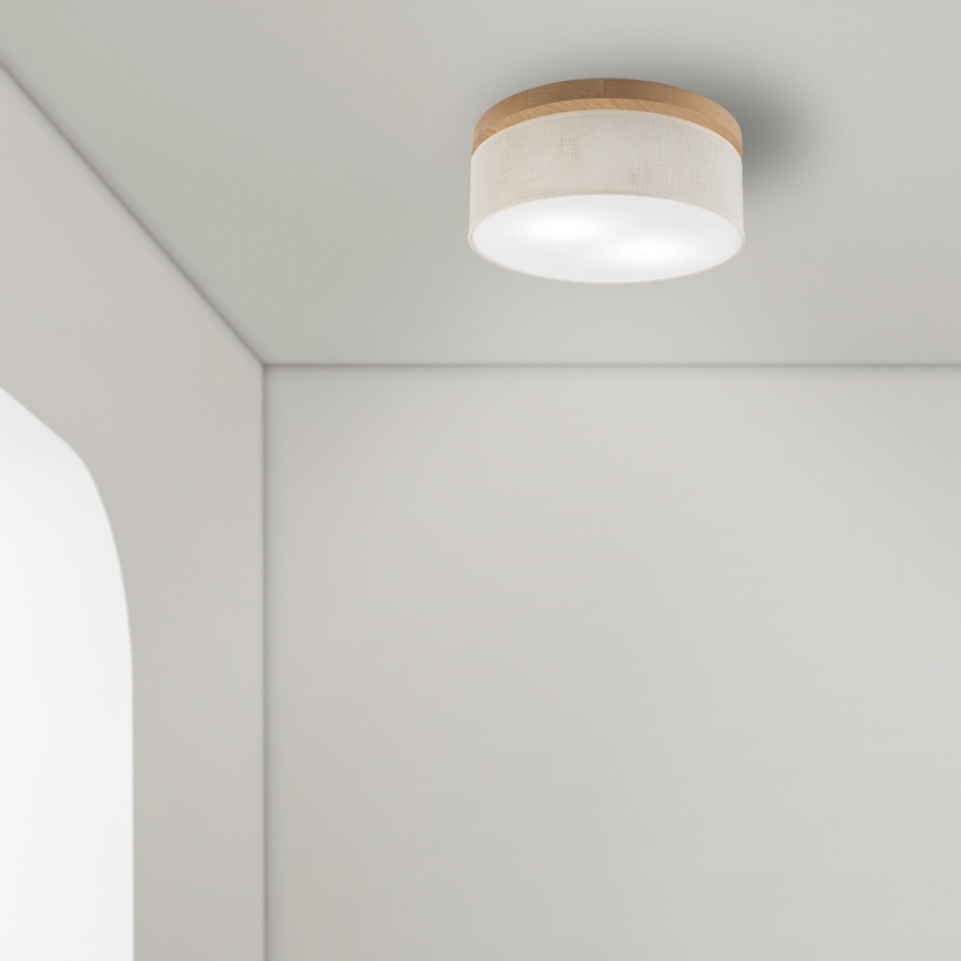 Brilagi - LED Plafonjera BELLADONNA 2xE27/15W/230V pr. 40 cm kremasta/hrast